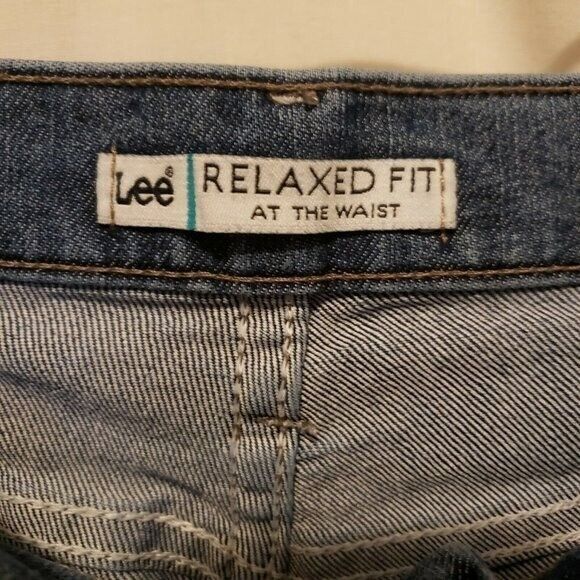 Lee Womens Size 34 Blue Solid Relaxed Fit Straight Leg Jeans - Picture 6 of 11